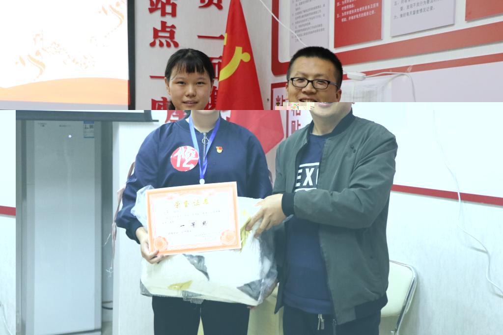 (一等獎獲得者與鄭惠傑老師合影留念)